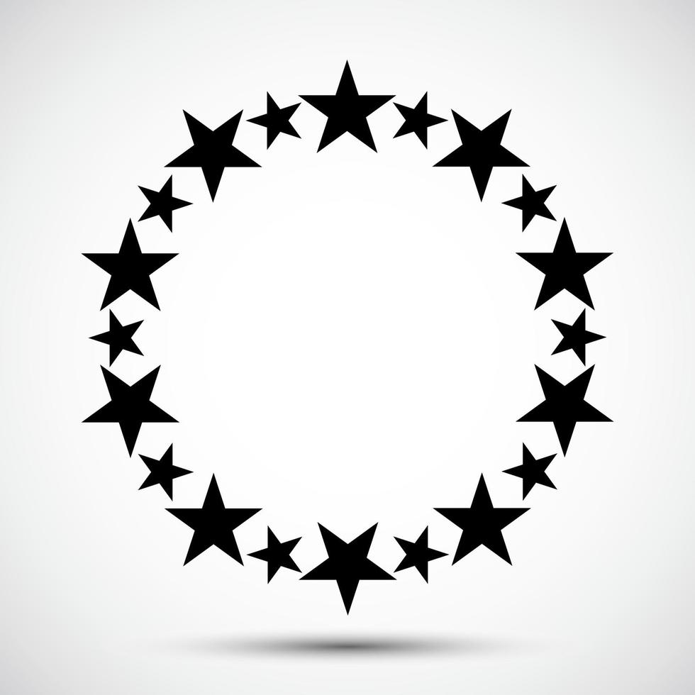 stella nel simbolo dell'icona del cerchio su priorità bassa bianca vettore