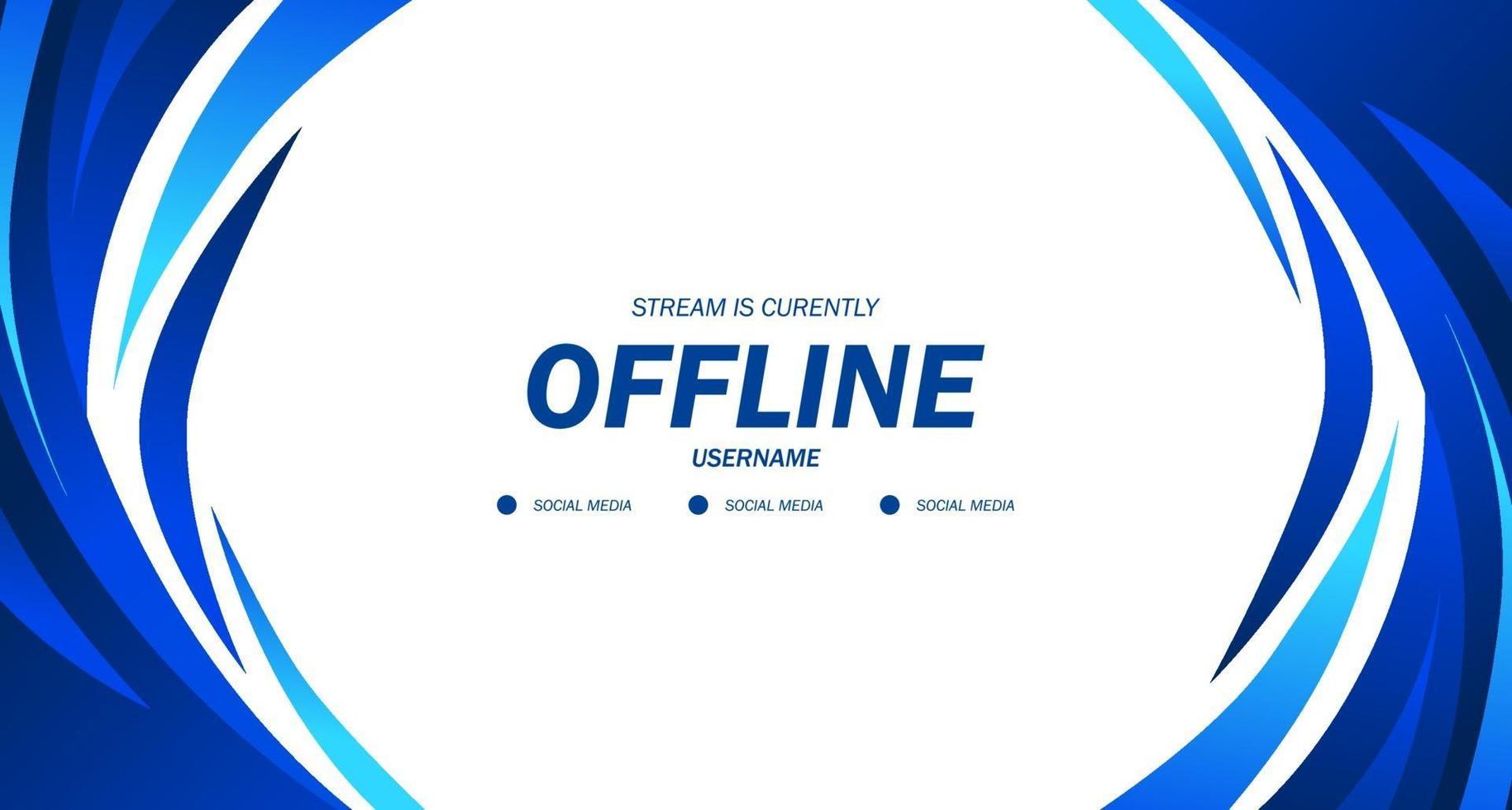 offline per giochi o live streaming con banner di sfondo blu liquido fluido vettore