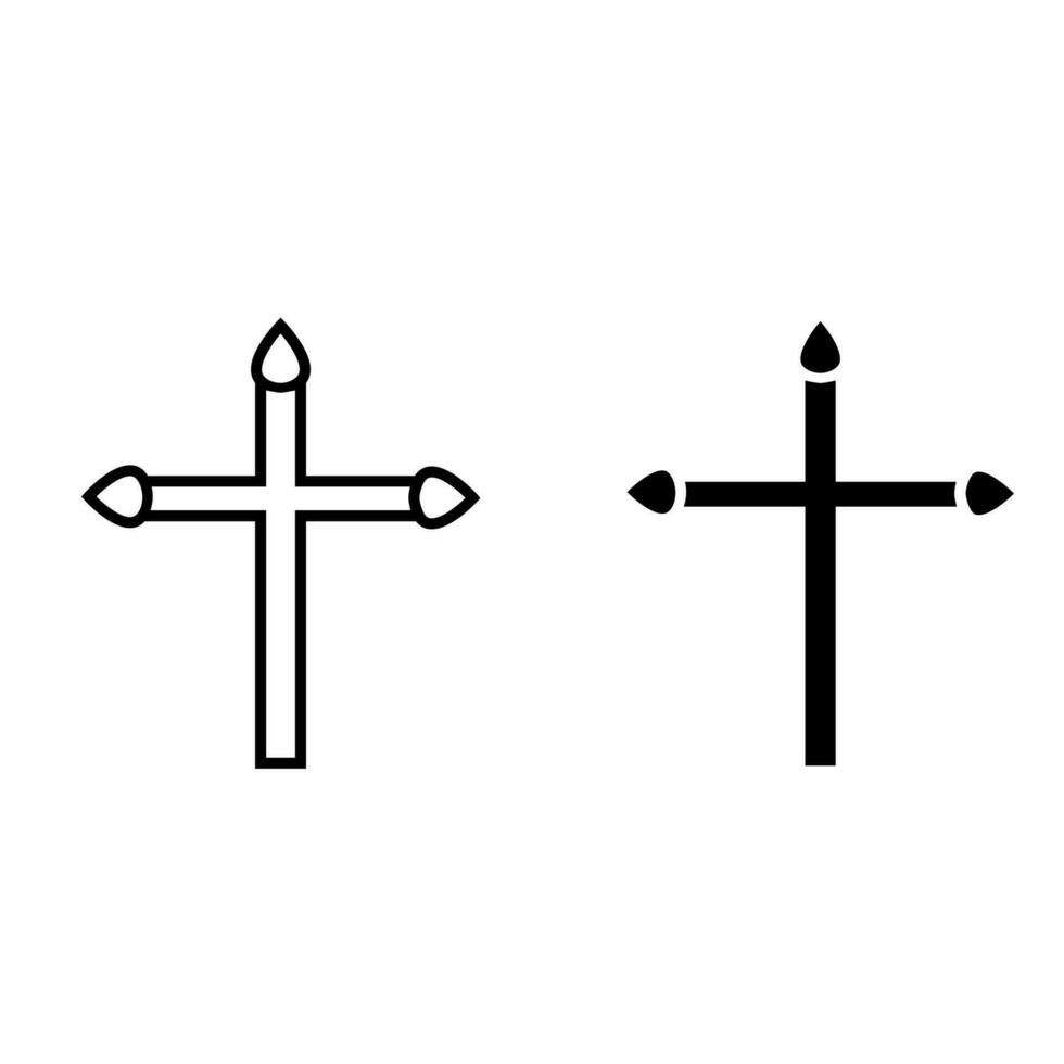 cristiano attraversare vettore icona. religione illustrazione cartello. credo simbolo. confessione logo.