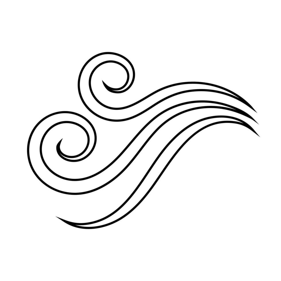 vento icona vettore. tempo metereologico illustrazione cartello. onda simbolo o logo. vettore