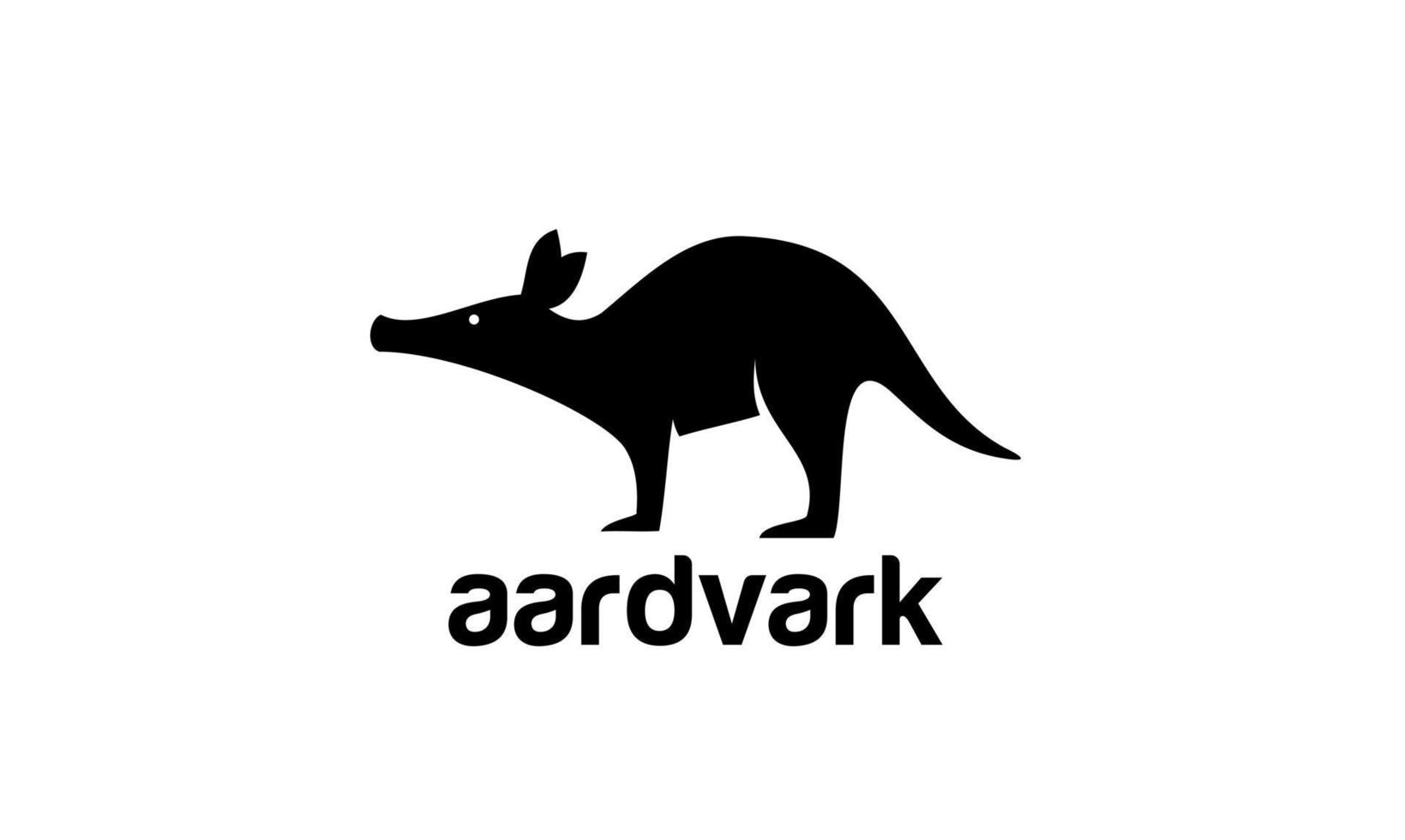 design del logo vettoriale nero aardvark minimal