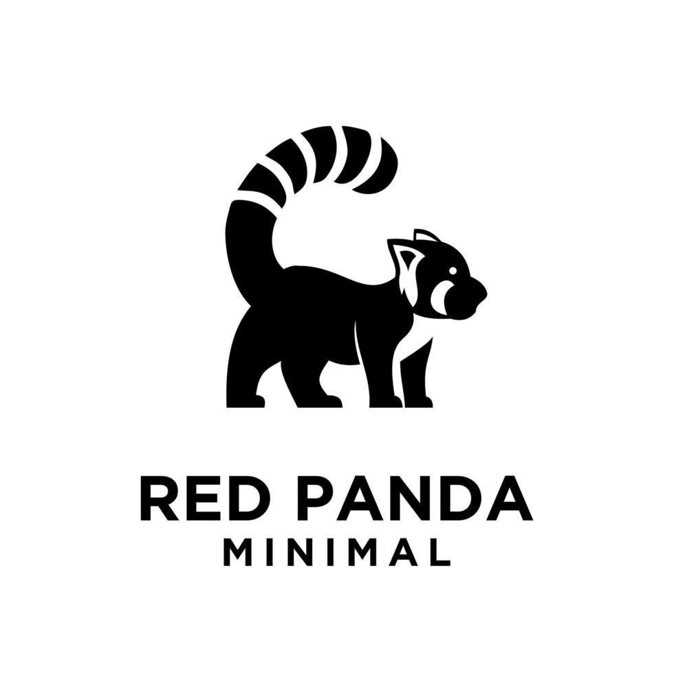 Panda rosso nero icona logo design vettore