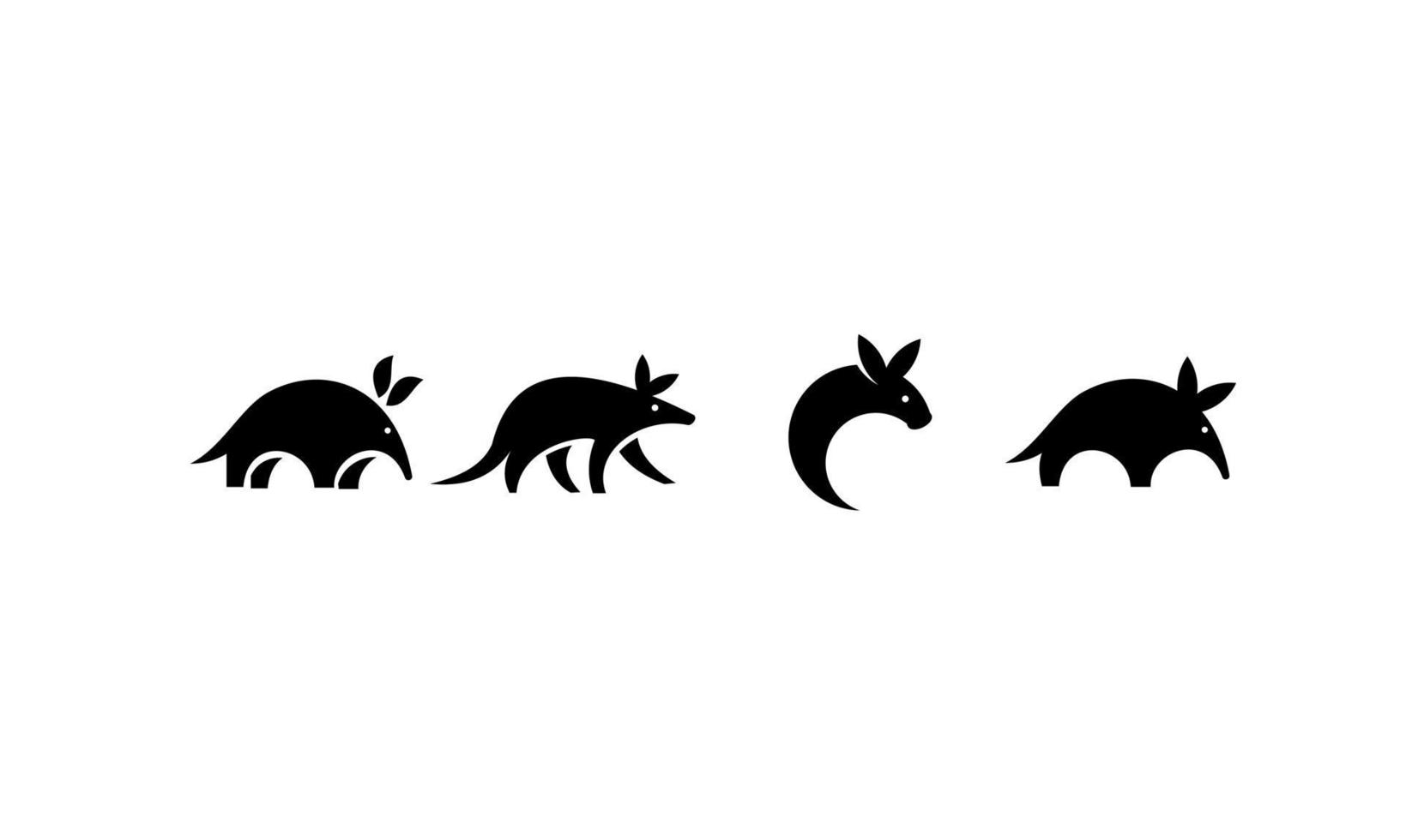 design del logo vettoriale nero aardvark minimal