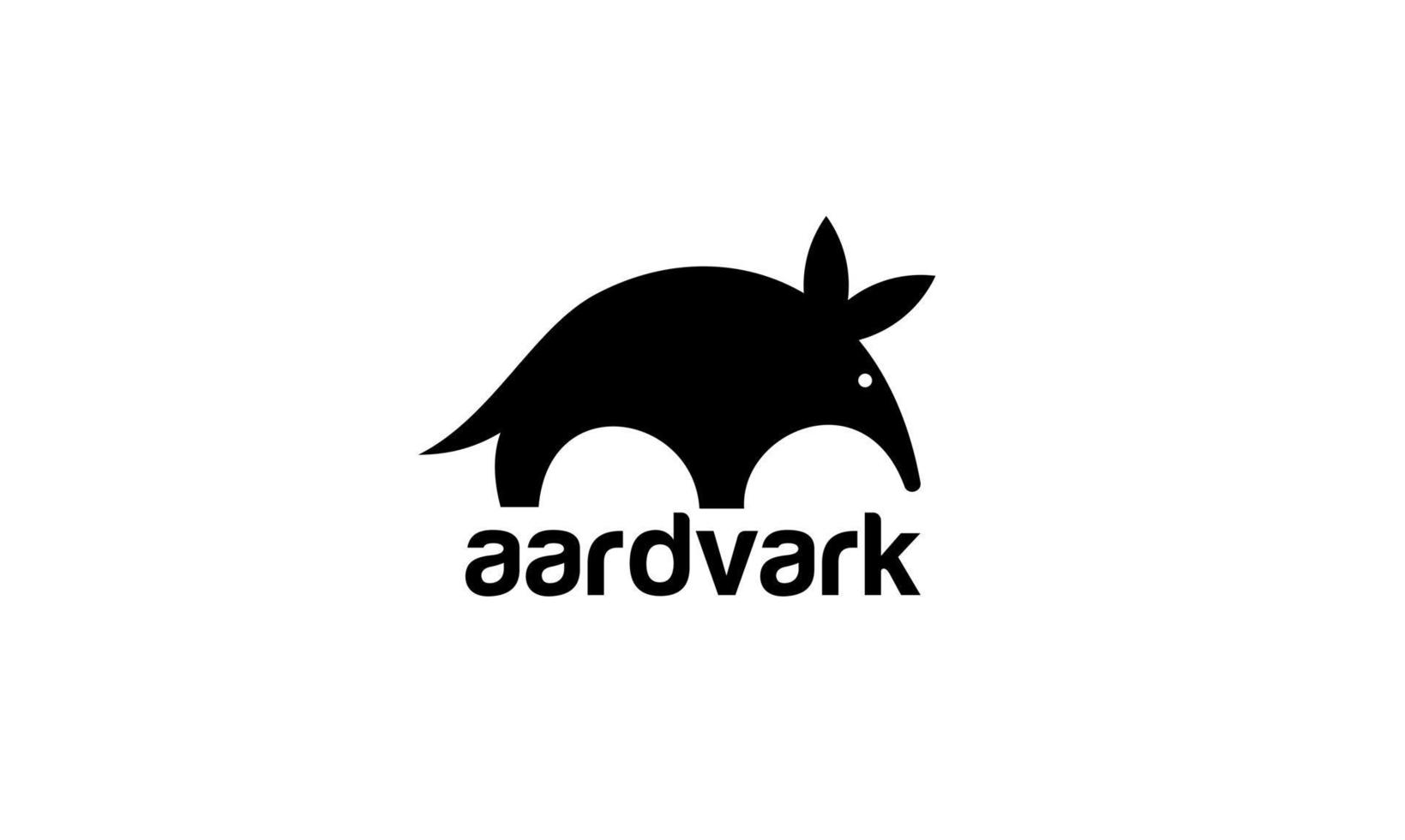 design del logo vettoriale nero aardvark minimal