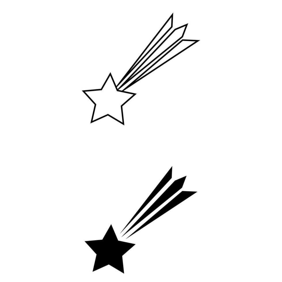 tiro stelle icona vettore. cometa coda o stella pista illustrazione cartello. fuochi d'artificio simbolo o logo. vettore