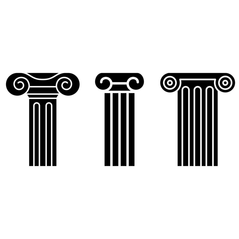 colonna icona vettore impostare. pilastro illustrazione cartello collezione. antichità simbolo o logo.