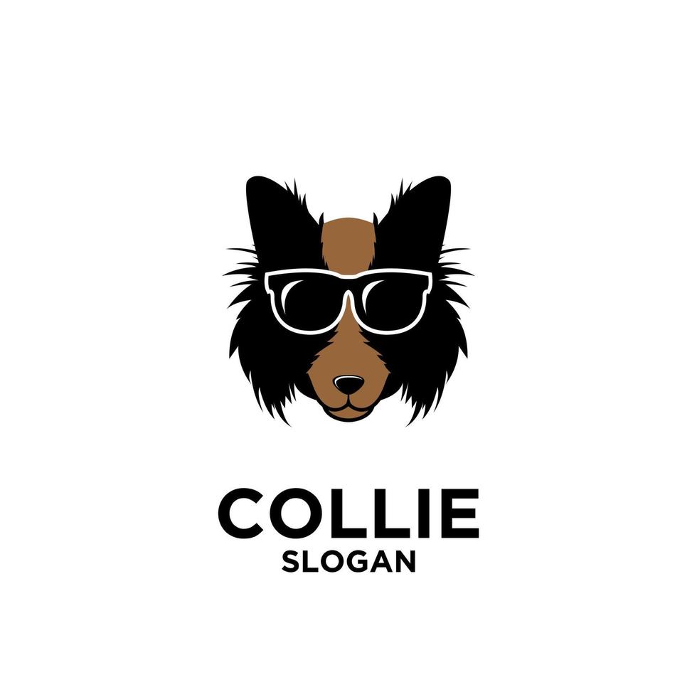 design del logo semplice cane collie vettore