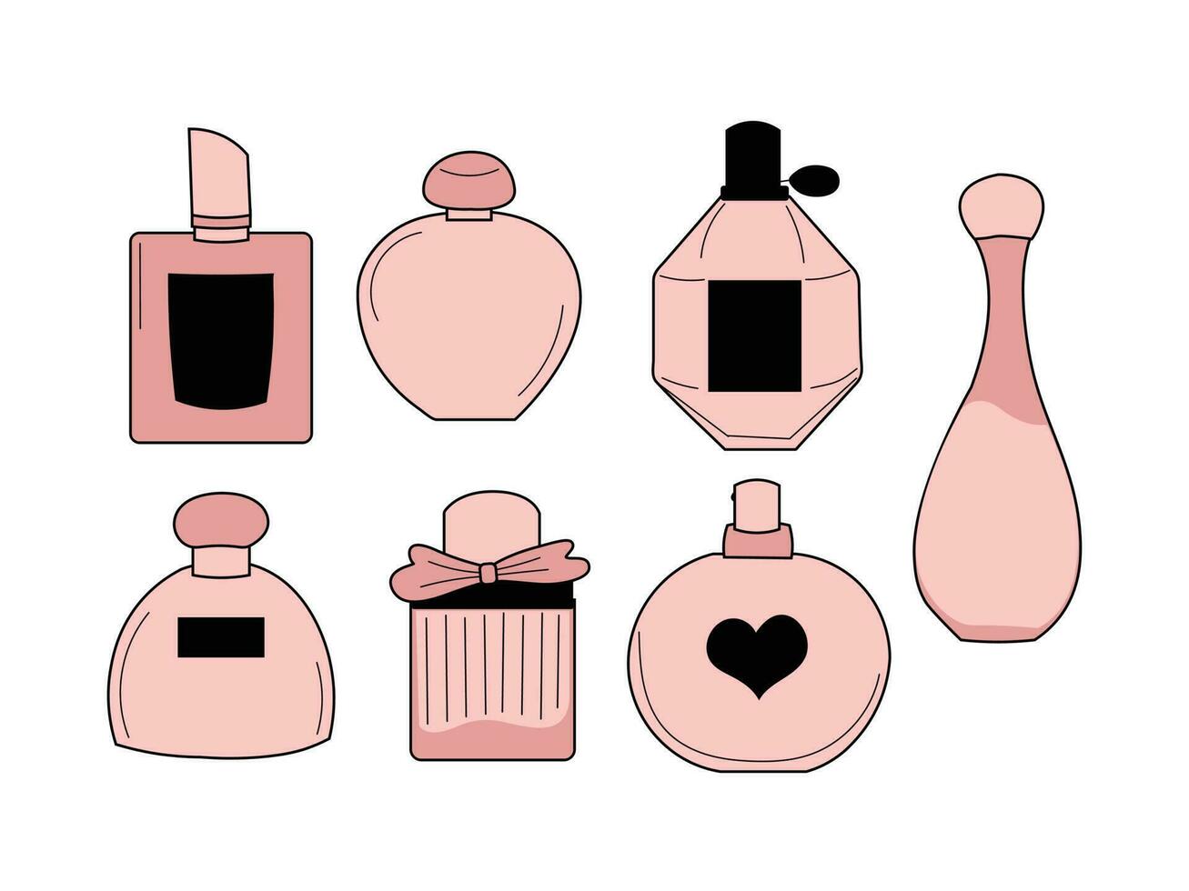 profumo bottiglia e bellezza vaso per moda design vettore
