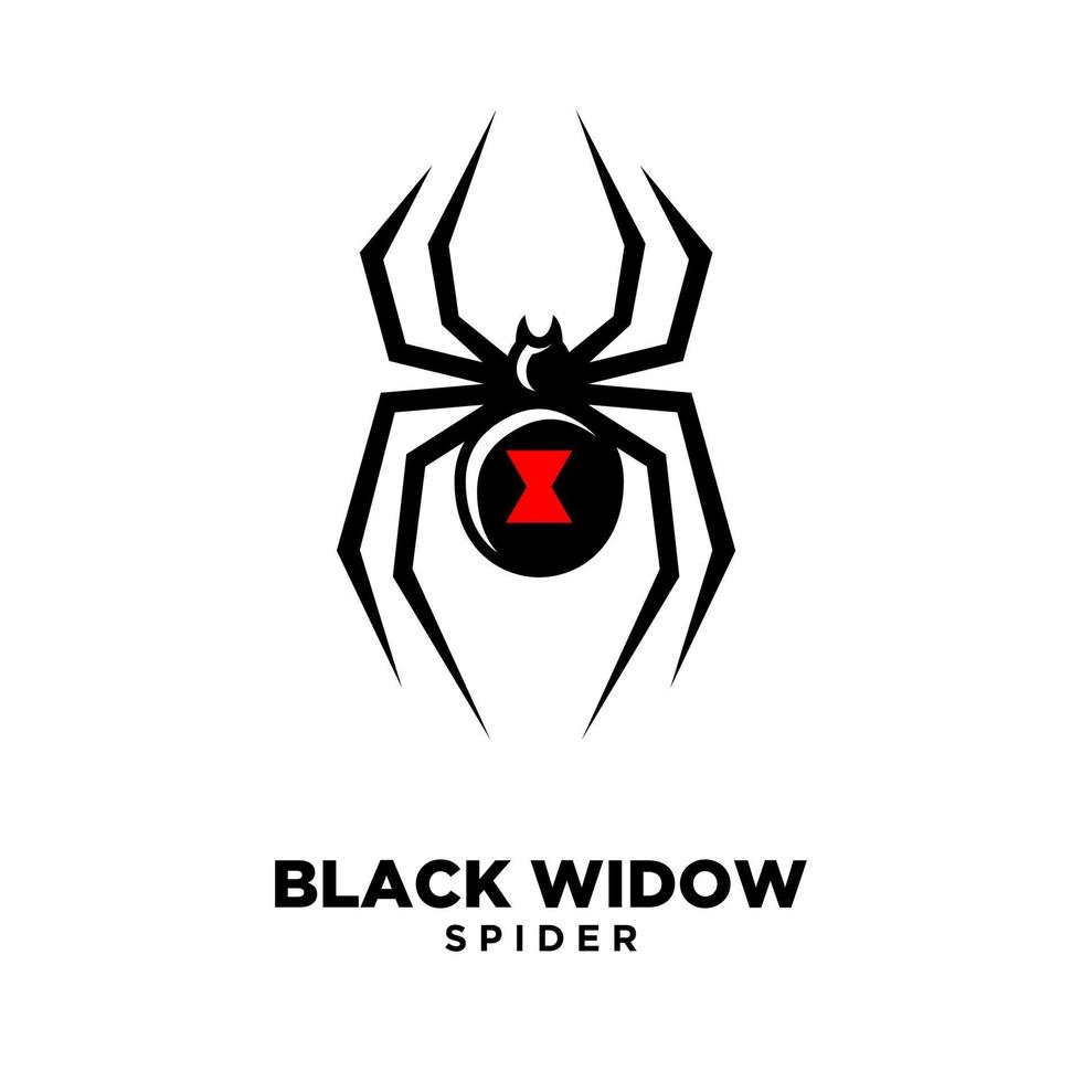 disegno dell'icona logo ragno vedova nera rossa vettore
