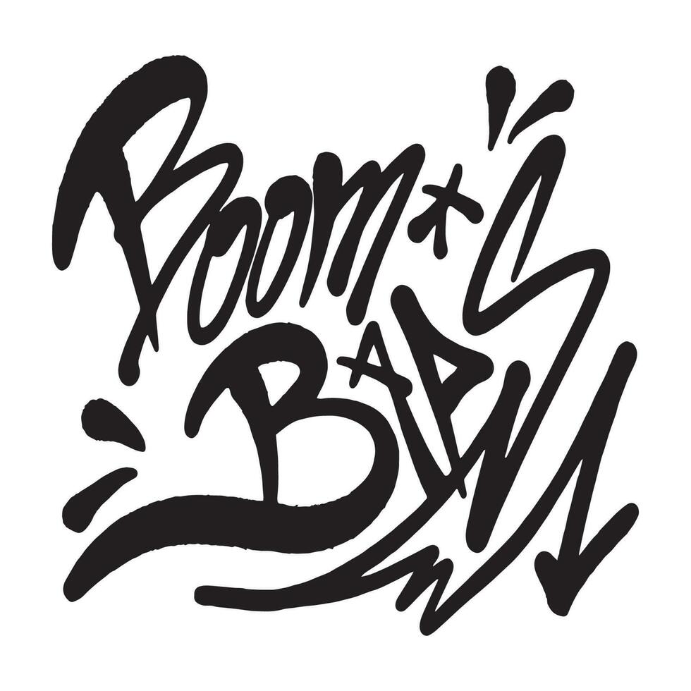 boom bap graffiti tipografia ,Bene per grafico design risorse, manifesti, striscioni, stampe, adesivi, opuscoli, e di più. vettore