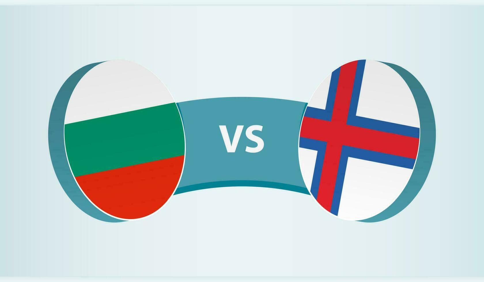 Bulgaria contro Faroe isole, squadra gli sport concorrenza concetto. vettore