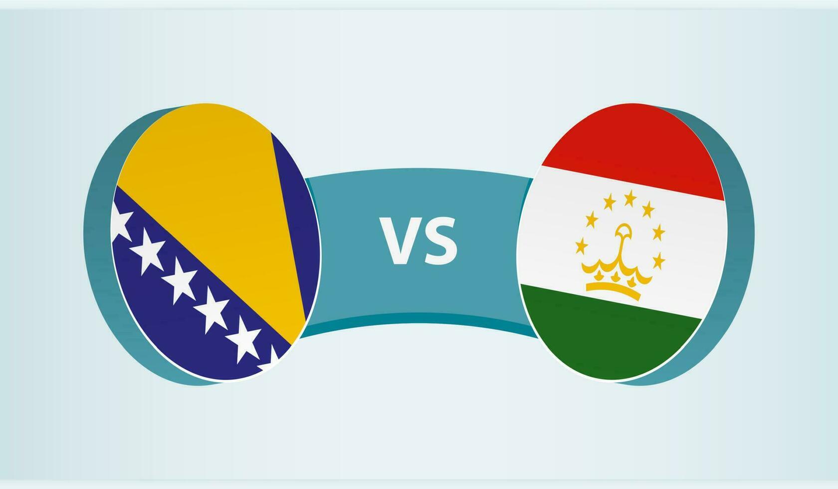 bosnia e erzegovina contro tagikistan, squadra gli sport concorrenza concetto. vettore
