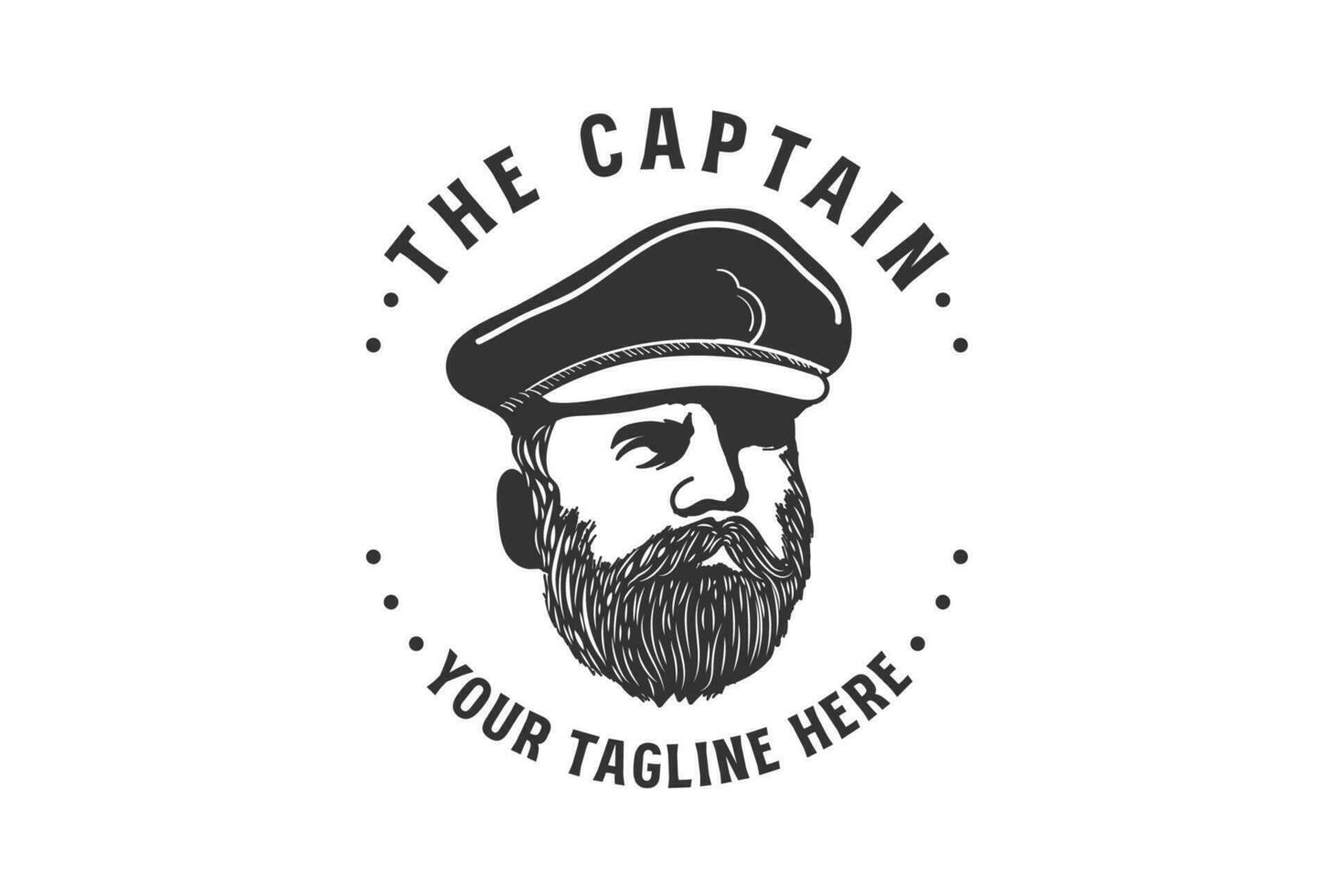 Vintage ▾ baffi uomo con ufficiale uniforme cappello per mondo guerra esercito generale comandante militare illustrazione logo vettore
