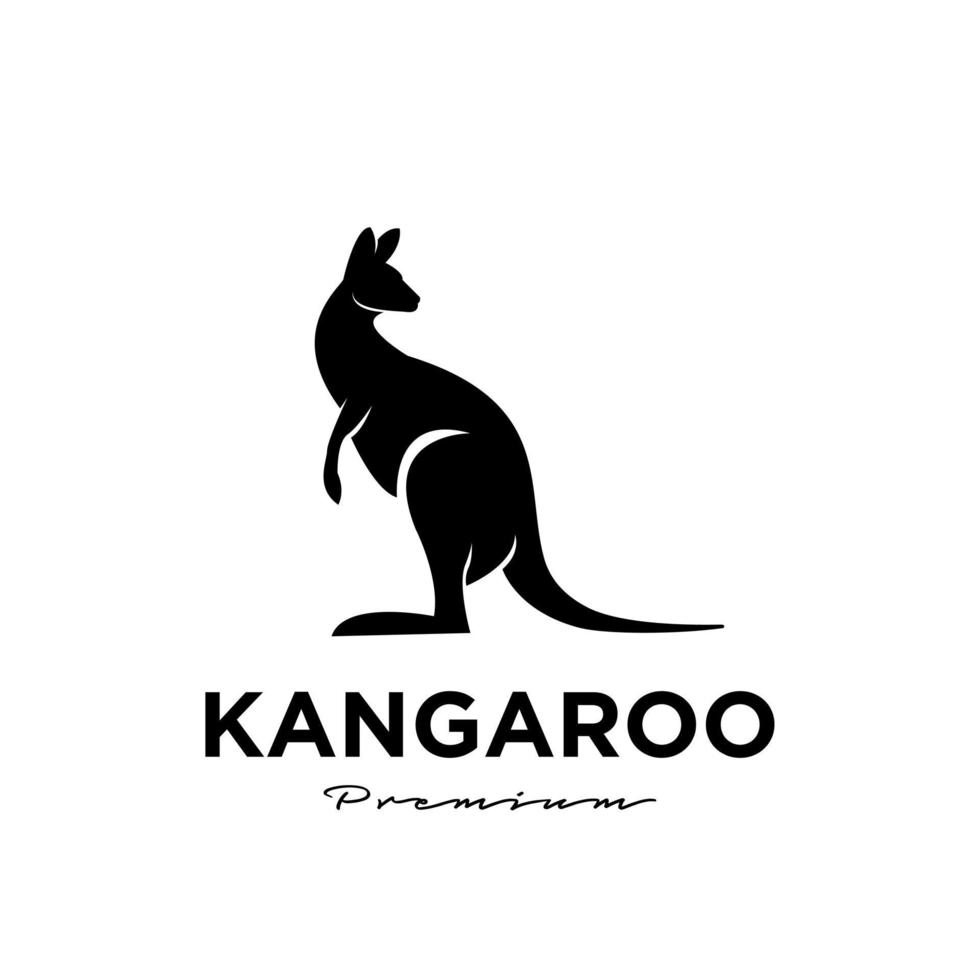 canguro wallaby logo icona vettore illustrazione premium