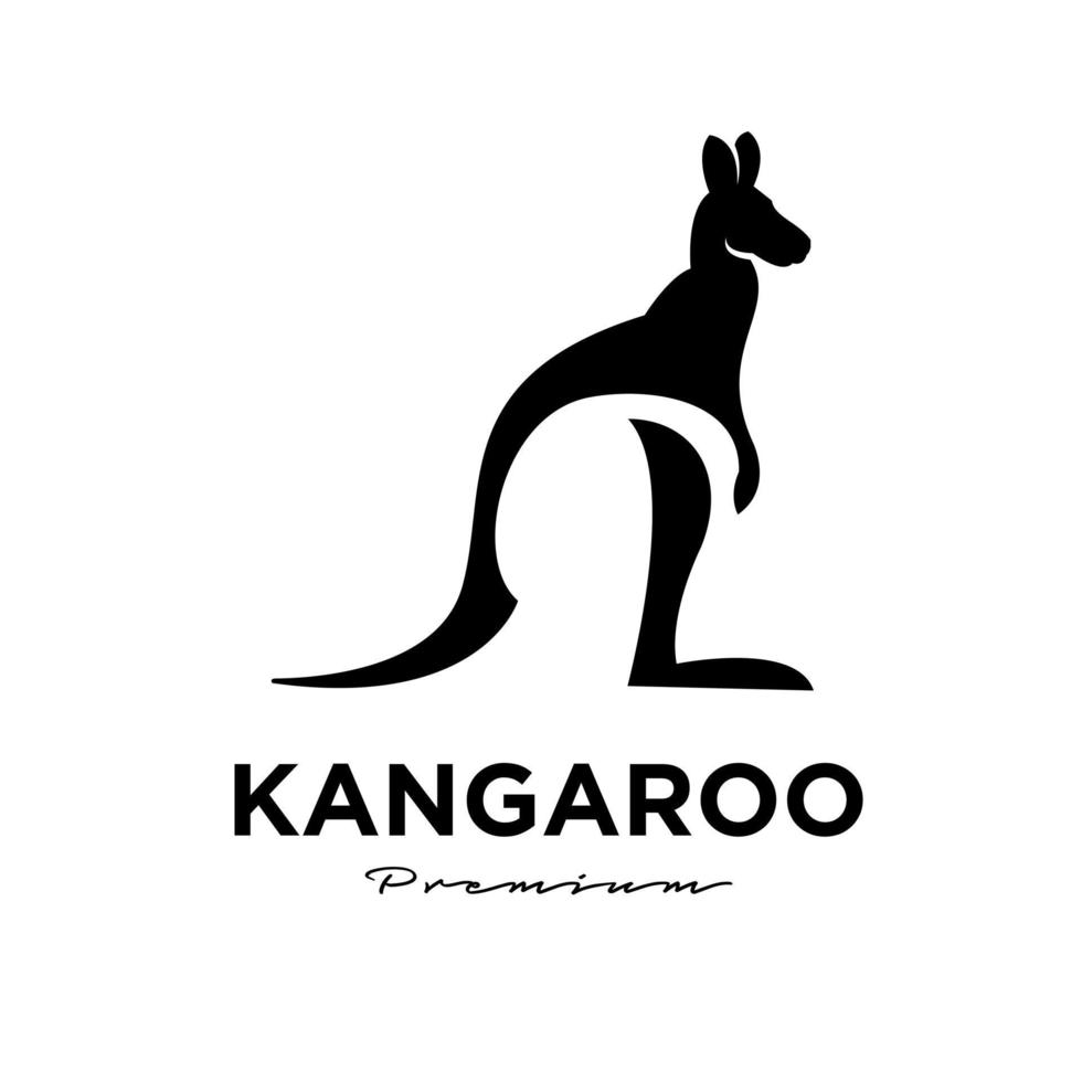 canguro wallaby logo icona vettore illustrazione premium