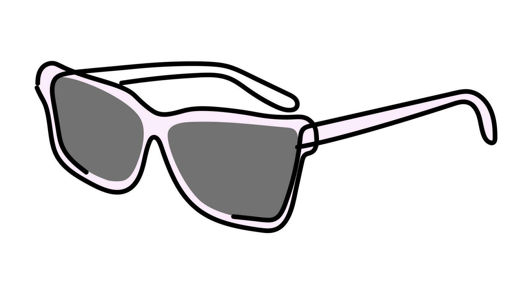 bicchieri nel continuo linea arte disegno stile. davanti Visualizza di occhiali minimalista nero lineare schizzo isolato su bianca sfondo. vettore illustrazione