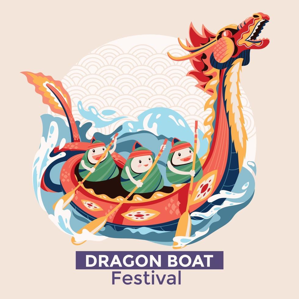 disegno di celebrazione del festival della barca del drago vettore