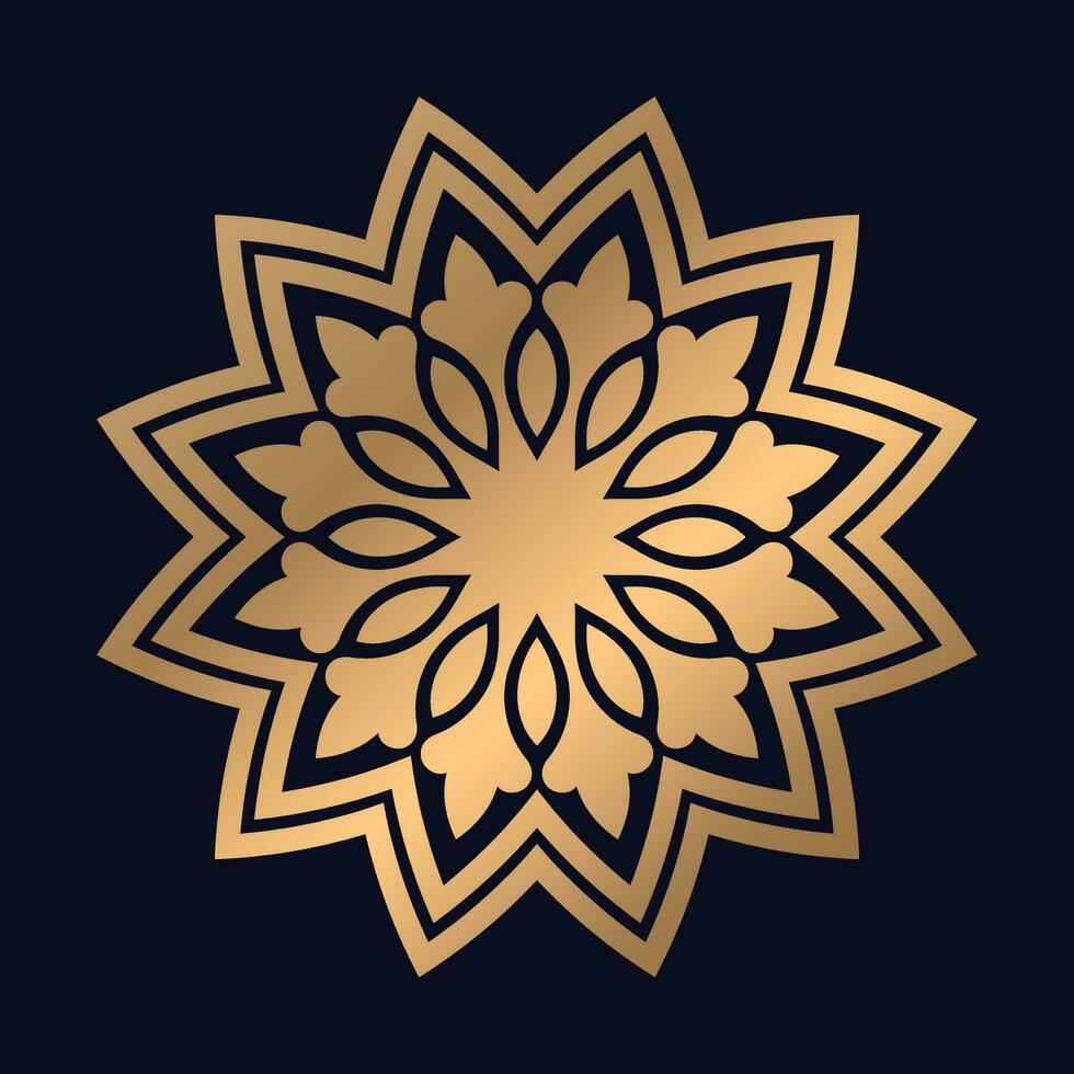 mandala sfondo con premio d'oro arabesco modello oro colore. vettore