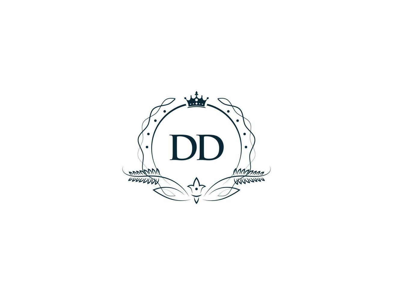 iniziale dd femminile logo, creativo lusso corona dd d d lettera logo icona vettore