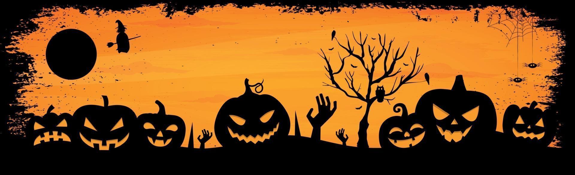 sfondo arancione cupo spaventoso di halloween - vettore