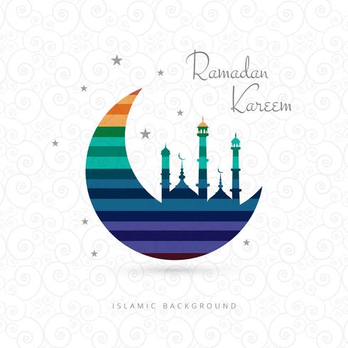 Priorità bassa moderna della luna del Ramadan Kareem vettore