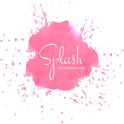 Elegante design splash acquerello rosa vettore