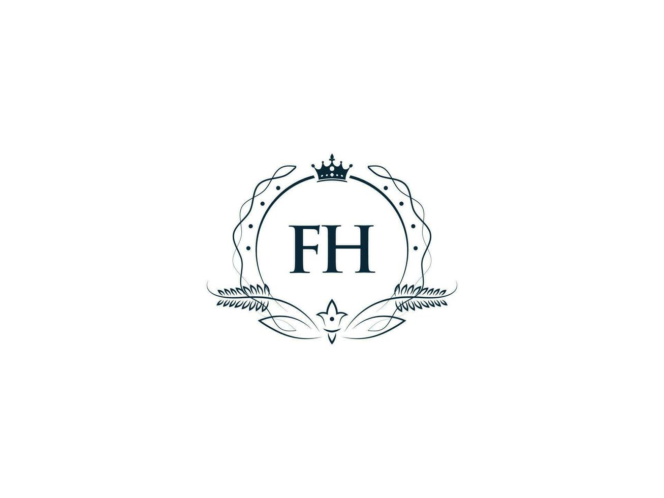 monogramma lusso fh logo lettera, minimo femminile fh HF logo icona vettore azione