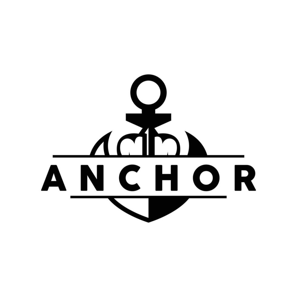 ancora logo, oceano nave vettore, semplice minimalista disegno, ancora icona, spartano, oceano, simbolo modello illustrazione vettore