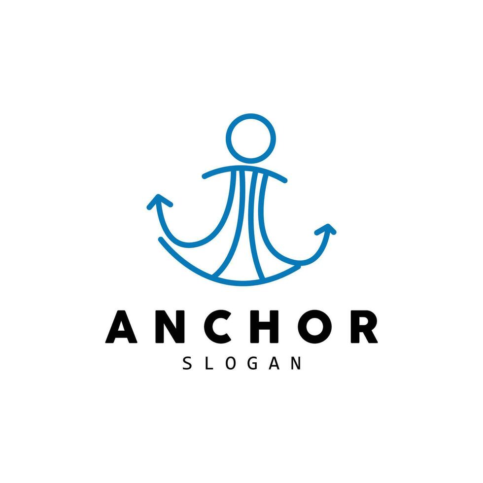 ancora logo, oceano nave vettore, semplice minimalista disegno, ancora icona, spartano, oceano, simbolo modello illustrazione vettore