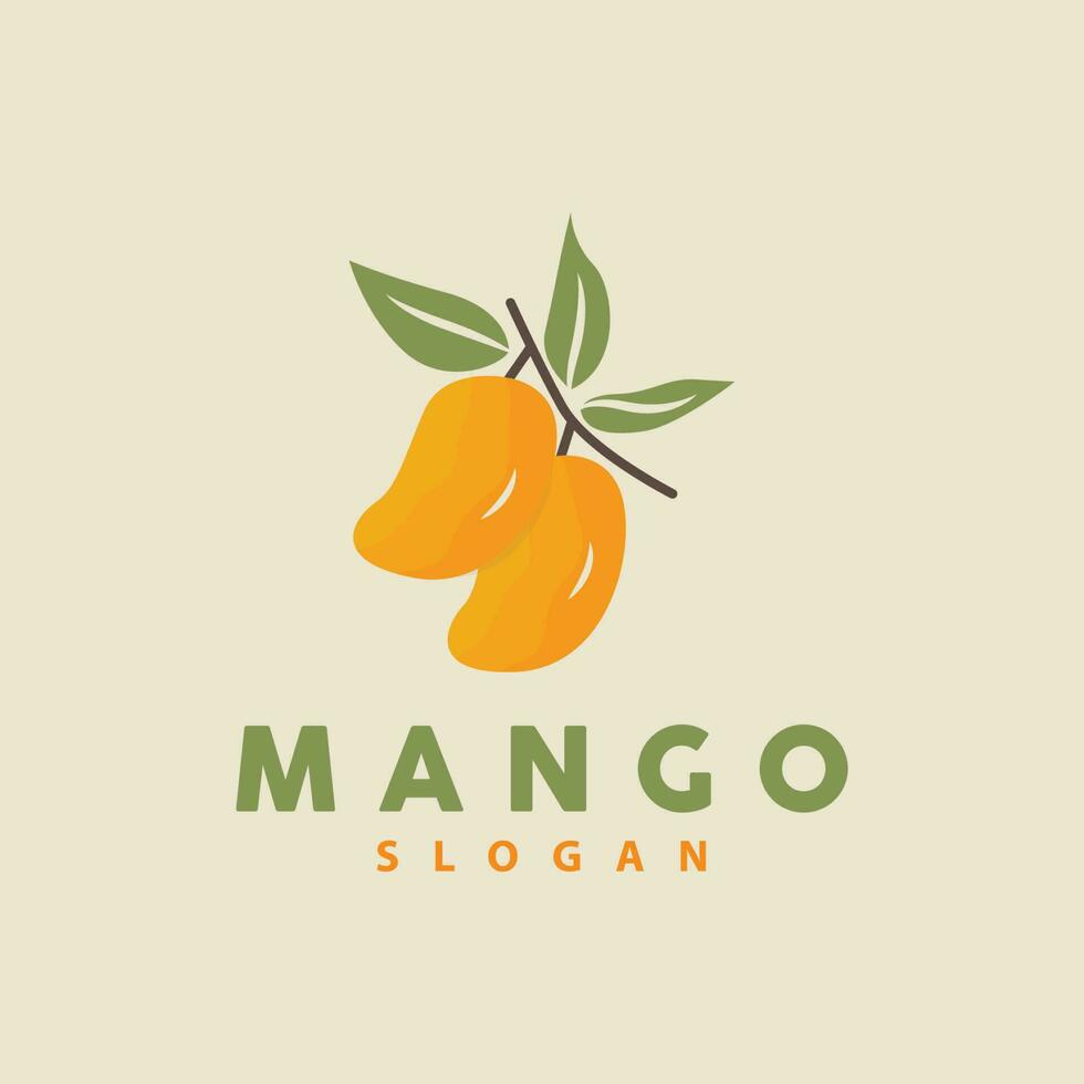 Mango logo, frutta design semplice minimalista stile, frutta succo vettore, icona simbolo illustrazione vettore