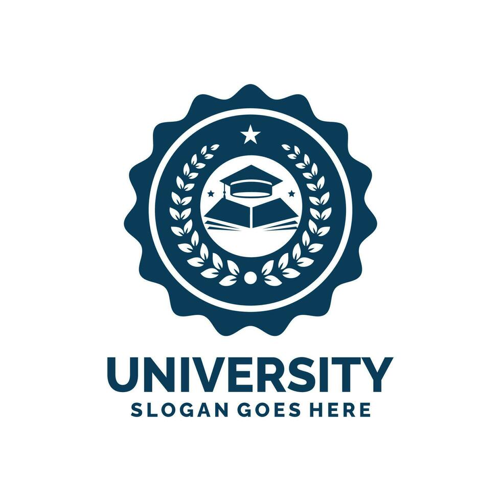 Università logo design vettore illustrazione