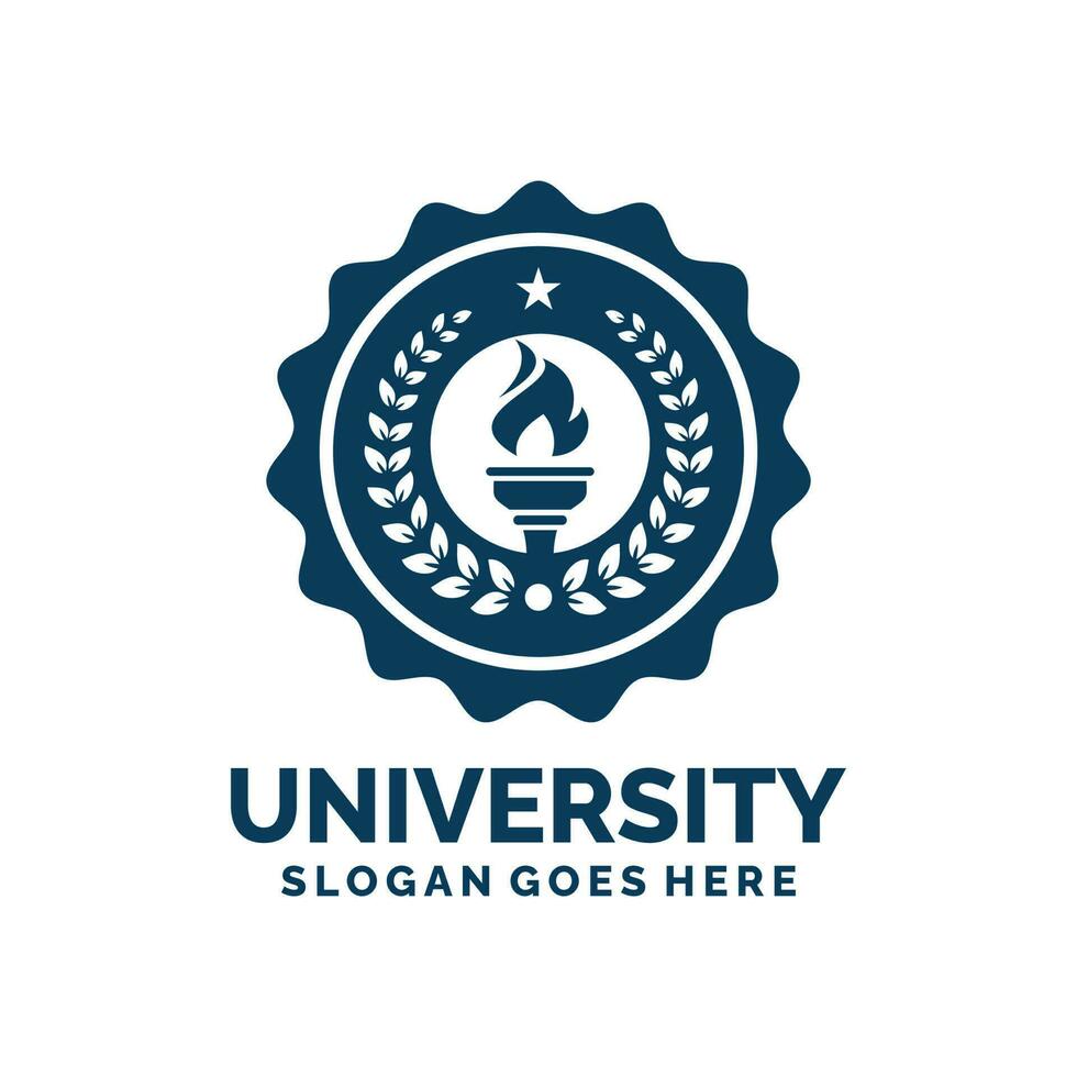 Università logo design vettore illustrazione