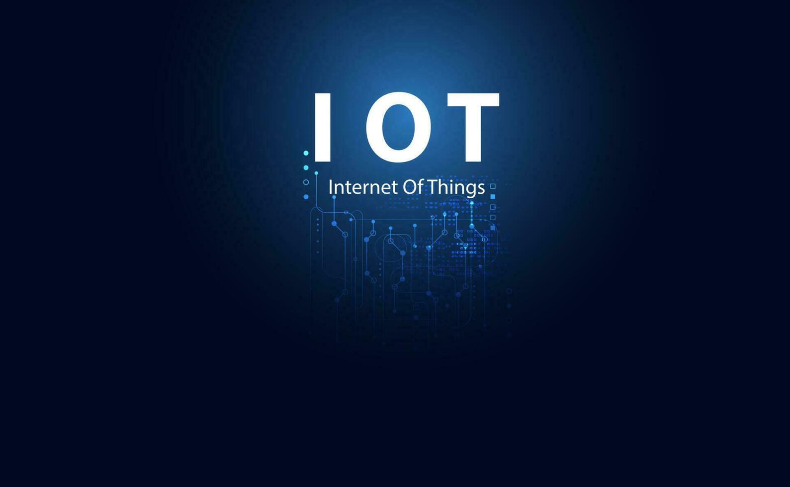 astratto tecnologia futuristico concetto Internet di cose digitale cerchio IoT icona Infografica su moderno blu sfondo vettore