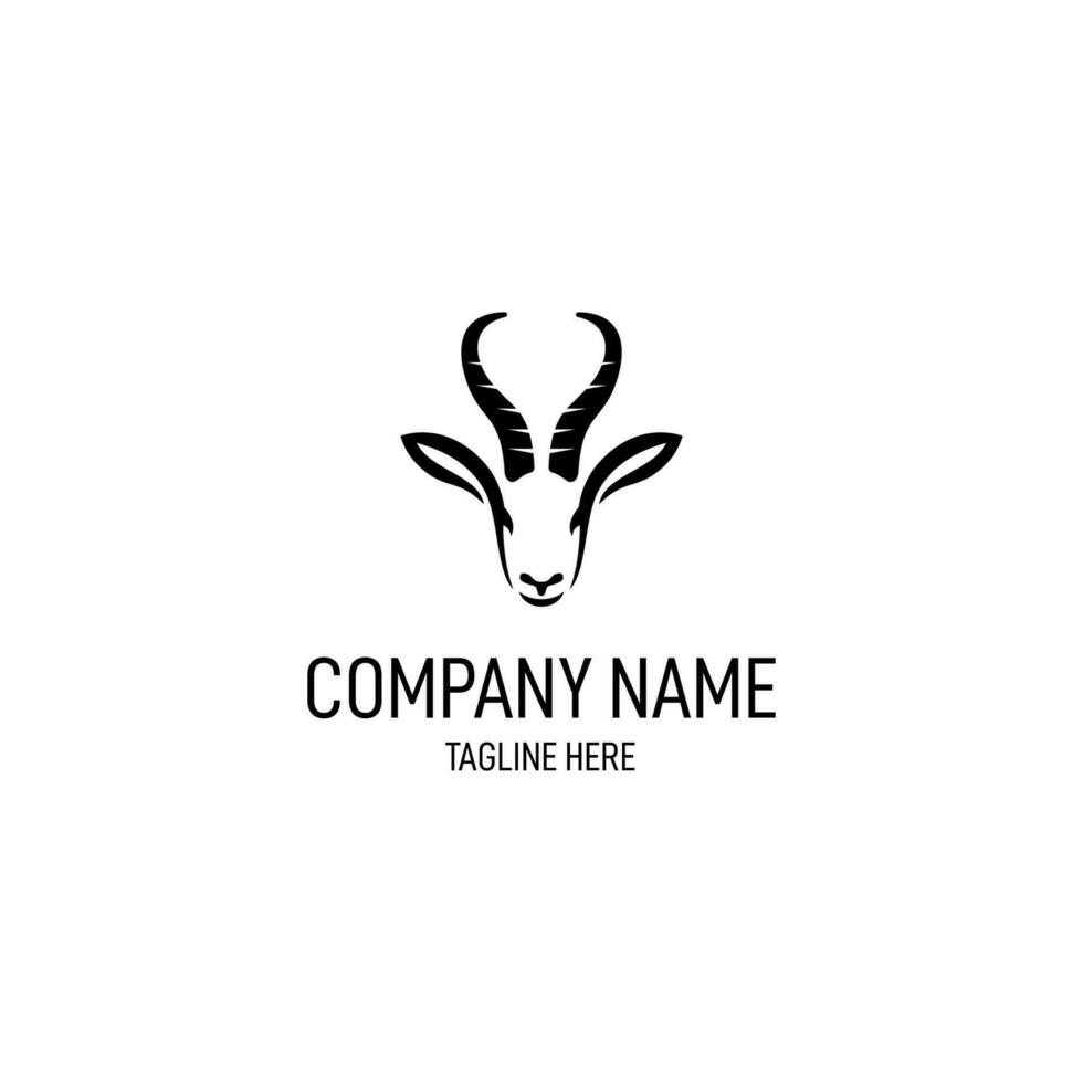 springbok testa logo design. eccezionale springbok silhouette logo vettore