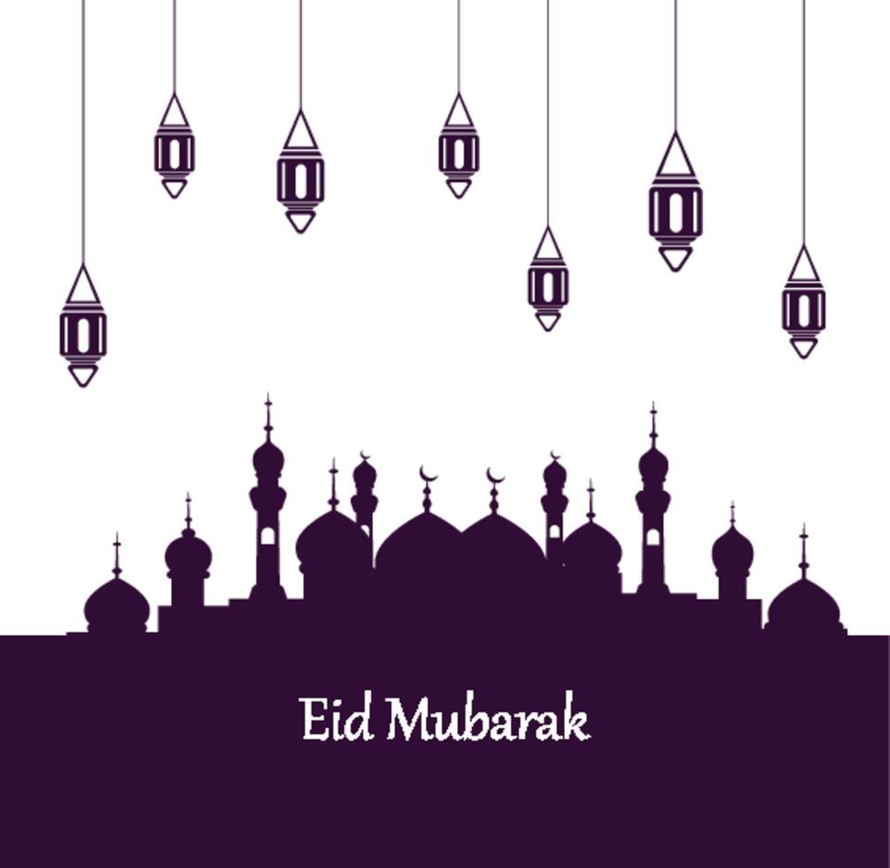 eid mubarak e ramadan lanterns pro vector