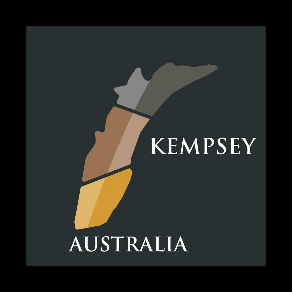 kempsey carta geografica geometrico creativo logo vettore