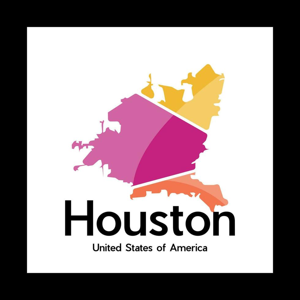 carta geografica di houston città illustrazione creativo logo vettore