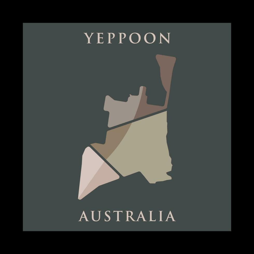 yeppoon città carta geografica geometrico logo design vettore