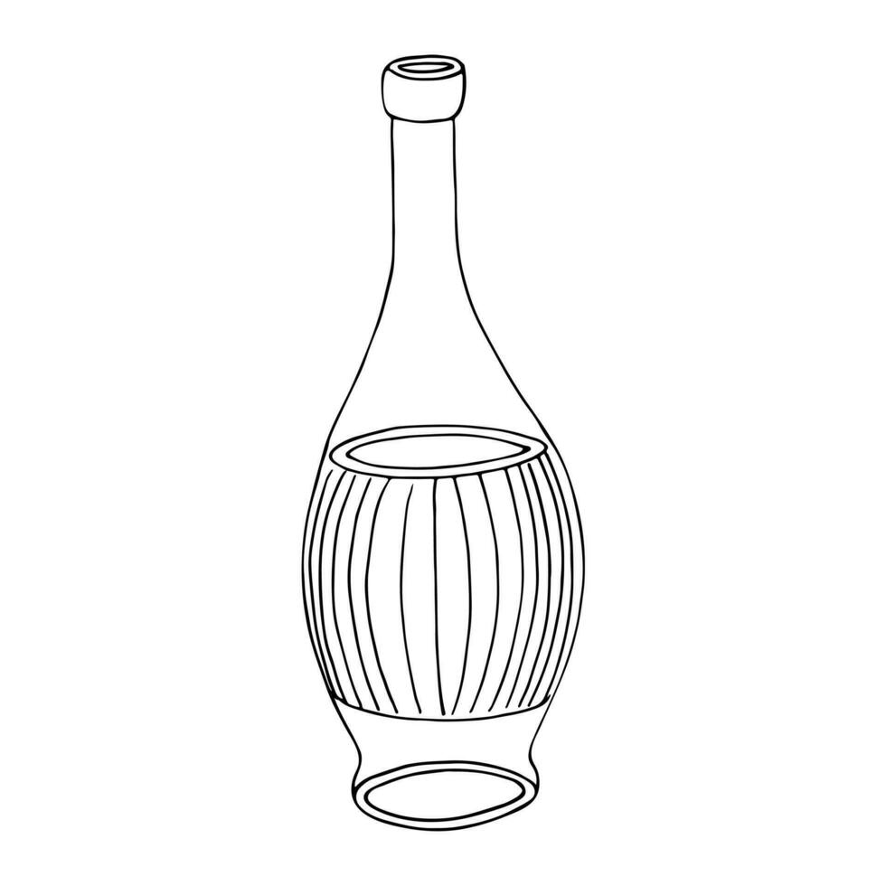 magro vino linea bottiglia. moderno semplice Linea artistica grafico arte design isolato. illustrazione. vettore