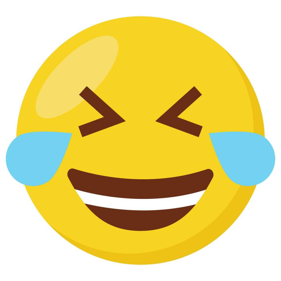 contento ridere viso espressione personaggio emoji piatto icona. vettore