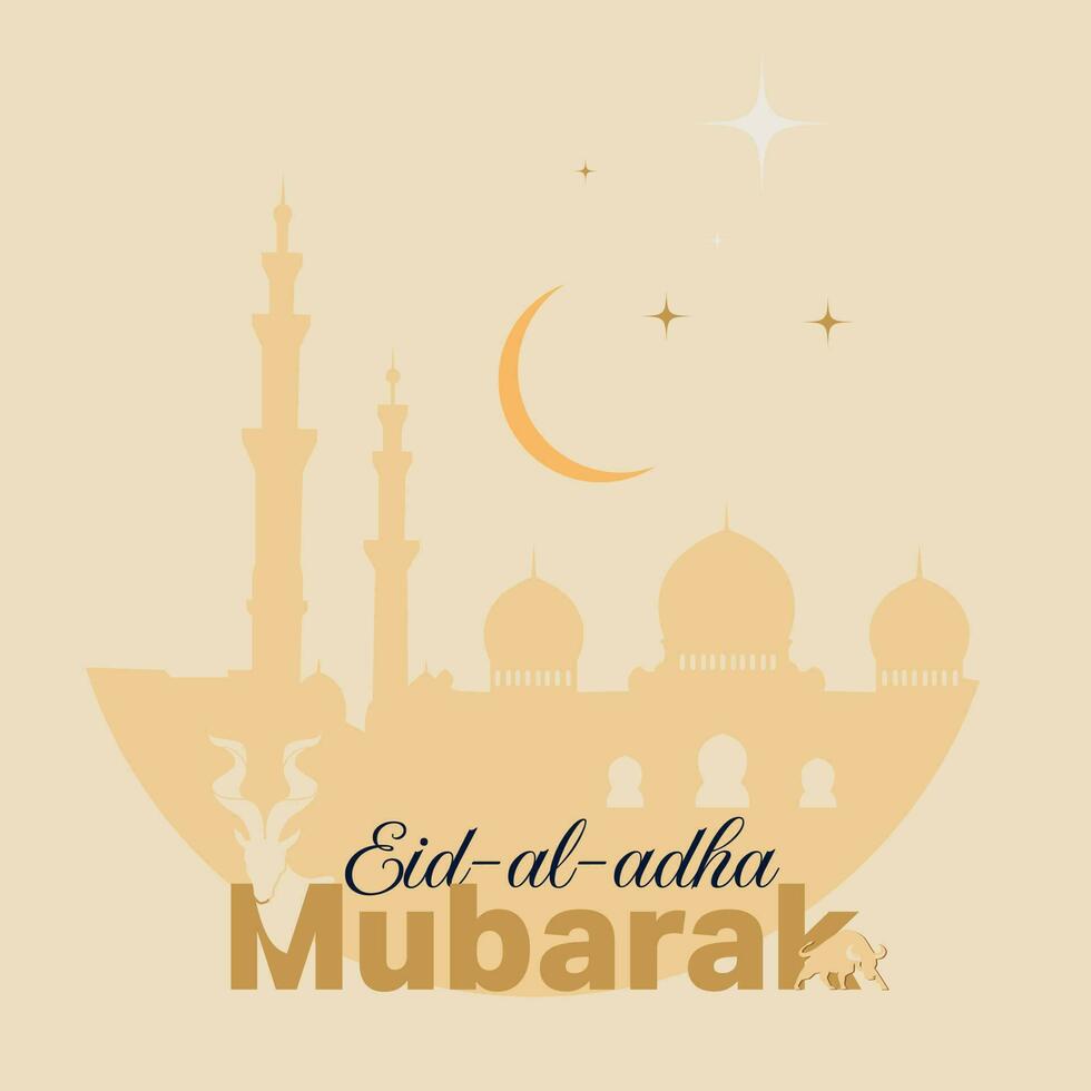 eid al adha mubarak vettore