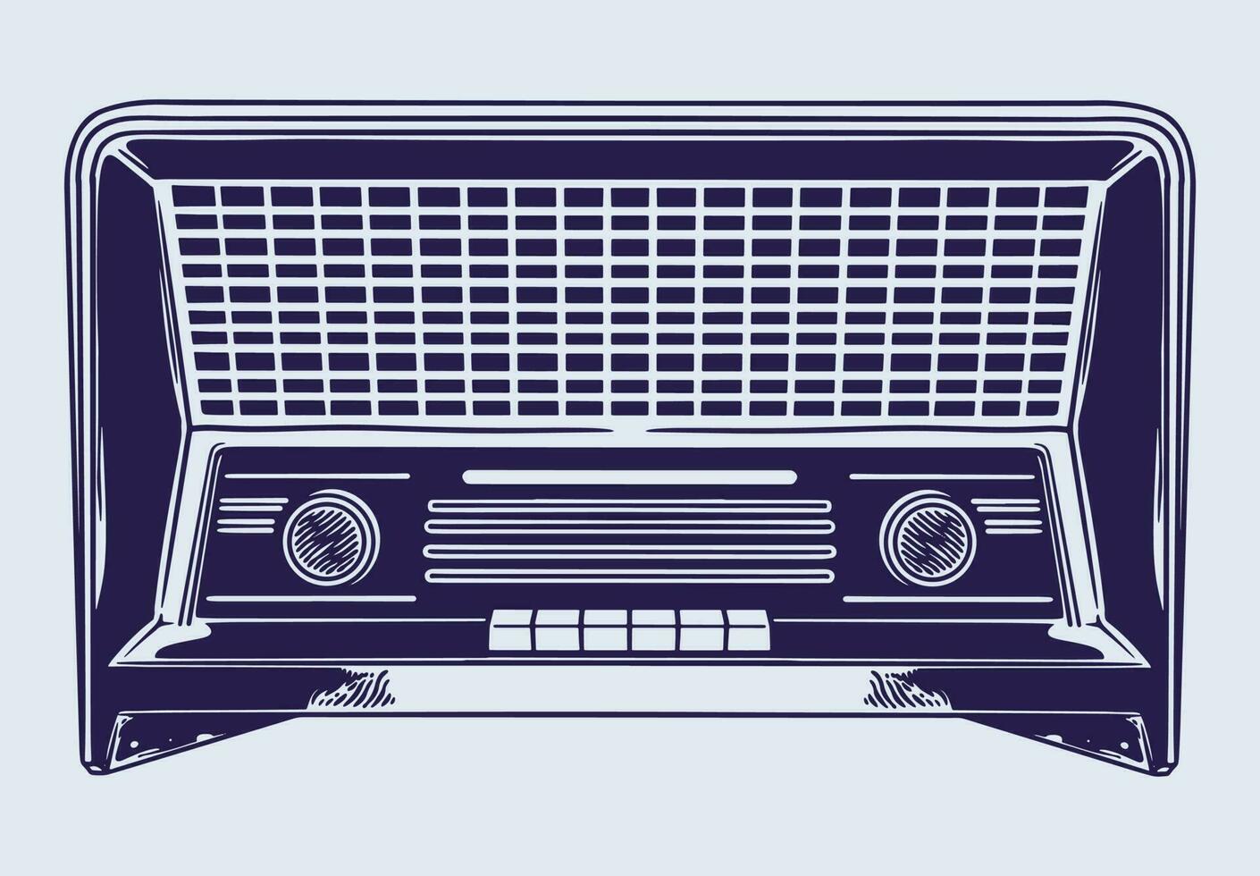 classico Radio - vecchio stile Vintage ▾ senza fili ricevitore - mano disegno vettore