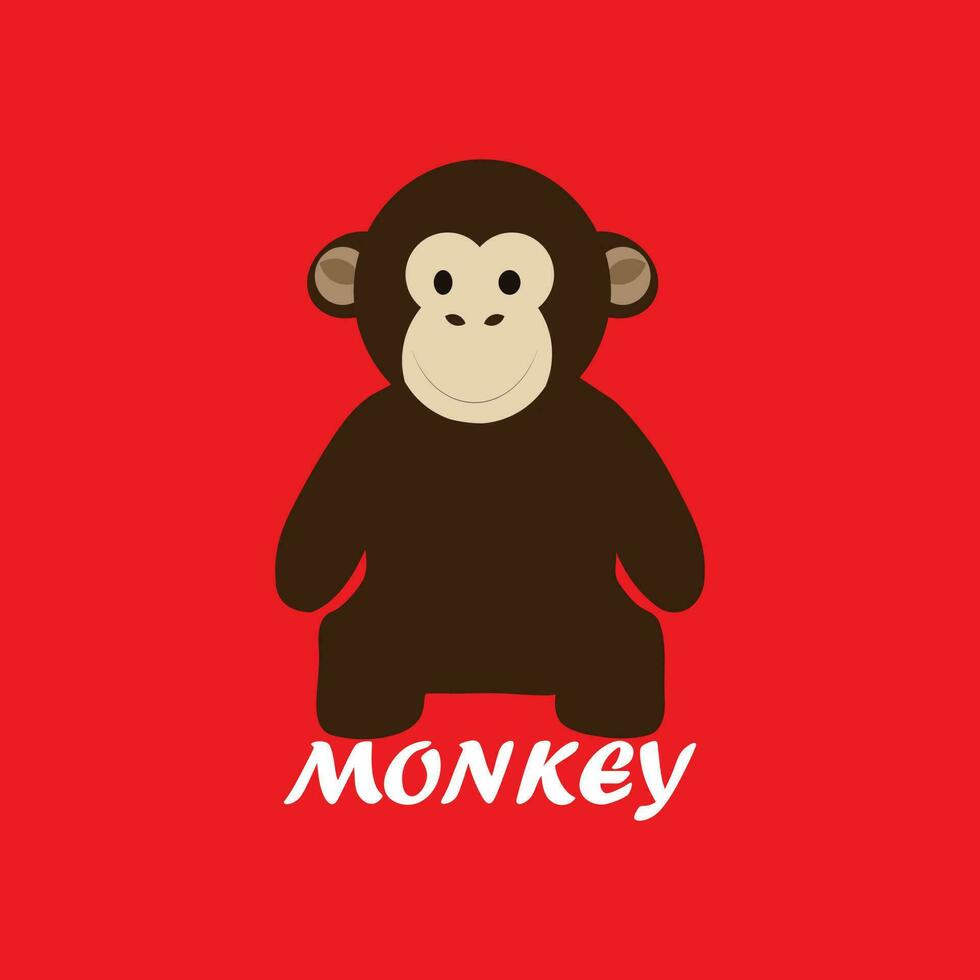 carino scimmia design. scimmia logo vettore e portafortuna modello per distintivo