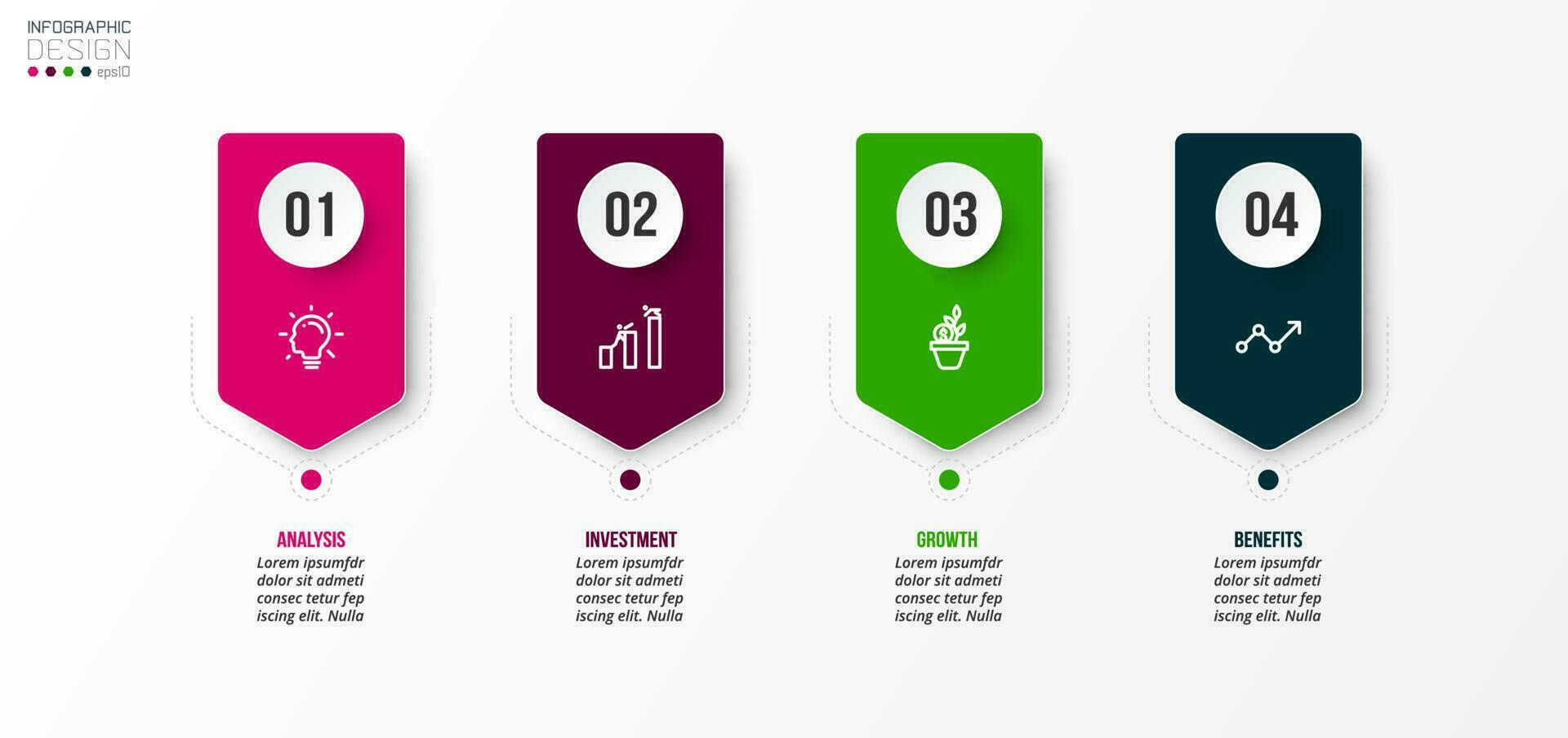 concetto di business modello infografica con passo. vettore