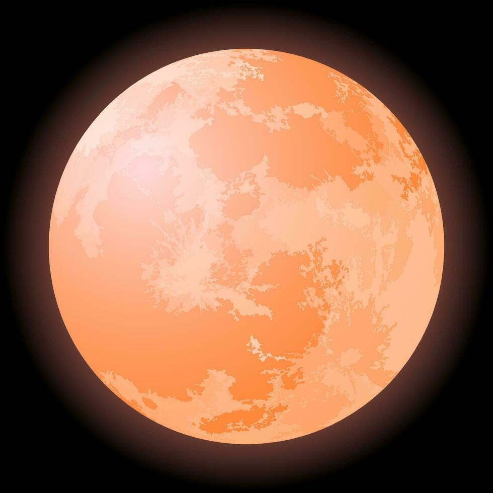 pieno rosso Luna nel il notte cielo. vettore