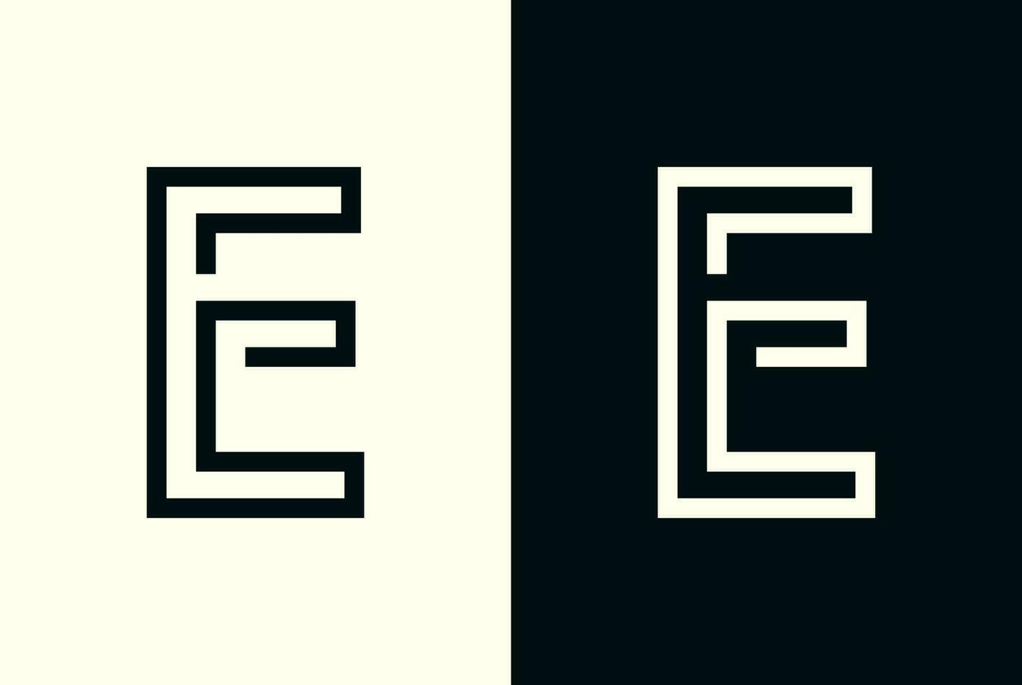 linea arte lettera e logo. astratto iniziale lettera e logo vettore