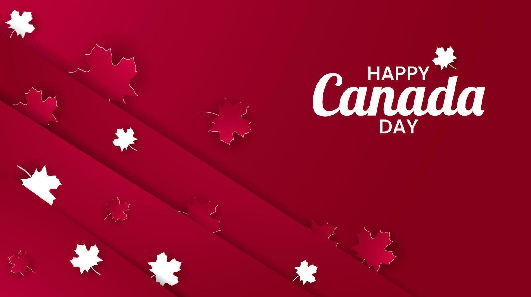 1 ° luglio 2020 contento Canada giorno bandiera per indipendenza giorno sfondo con rosso acero. vettore illustrazione saluto carta. Canada vacanza concetto design. rosso bianca tema con acero foglia.