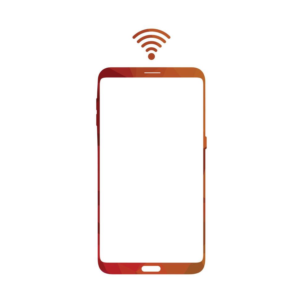 inteligente Telefono logo design. mobile vettore illustrazione con Wi-Fi icona.