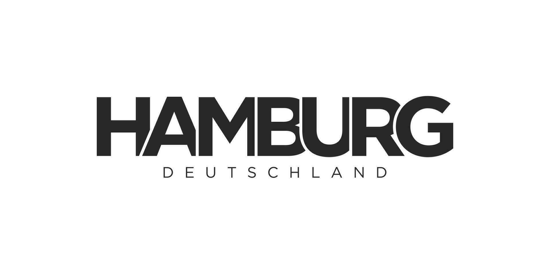 amburgo Germania, moderno e creativo vettore illustrazione amburgo con il città di Germania come un' grafico simbolo e testo