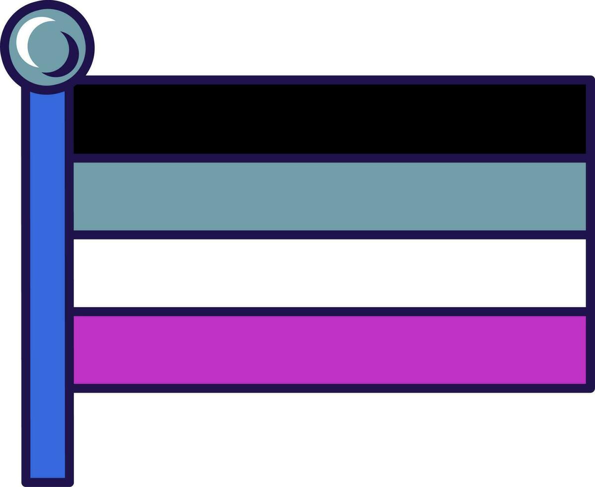 schema pennone bandiera asessuale orgoglio vettore